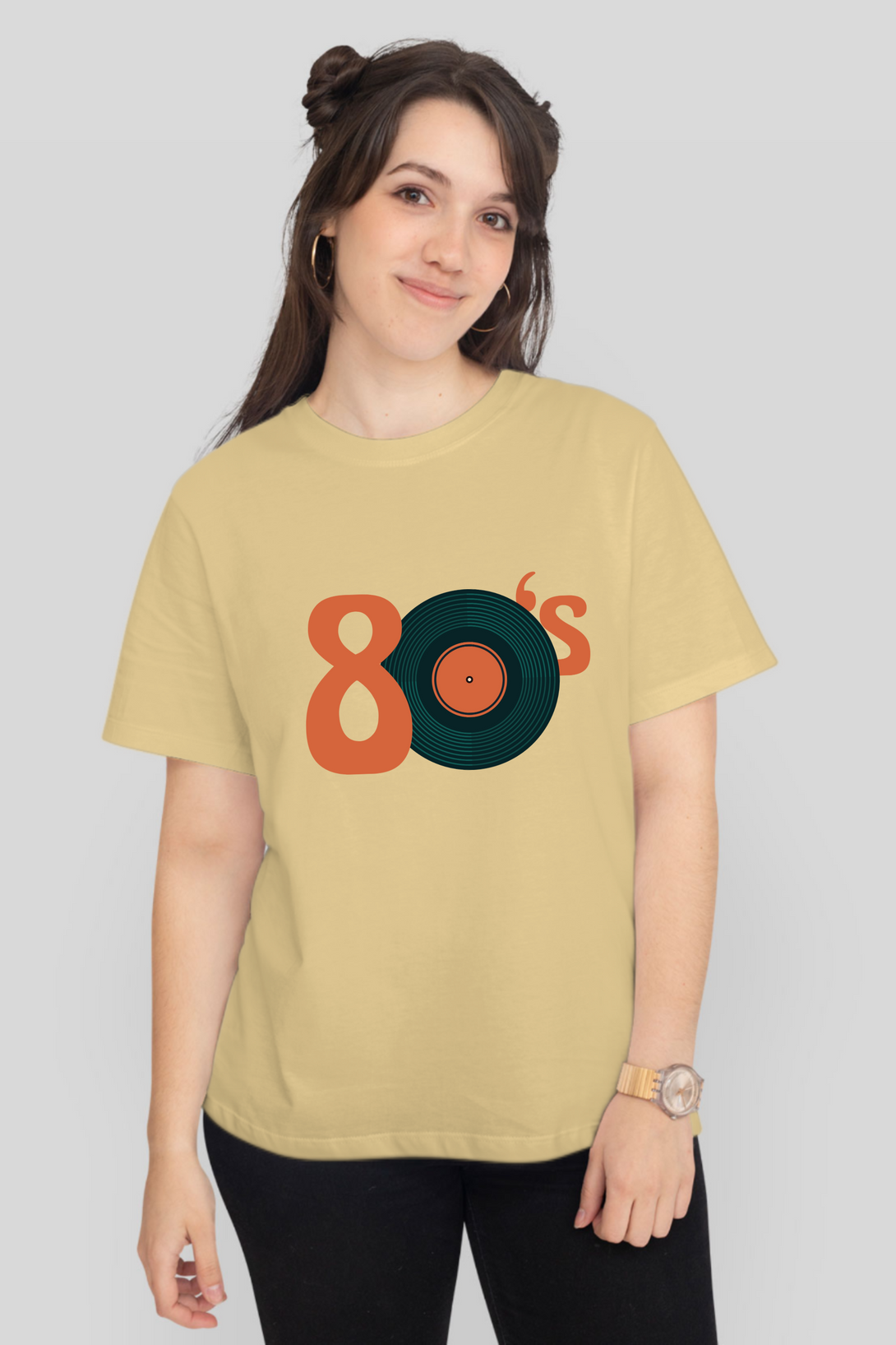 Retro Groove Printed T-Shirt For Women - WowWaves - 8