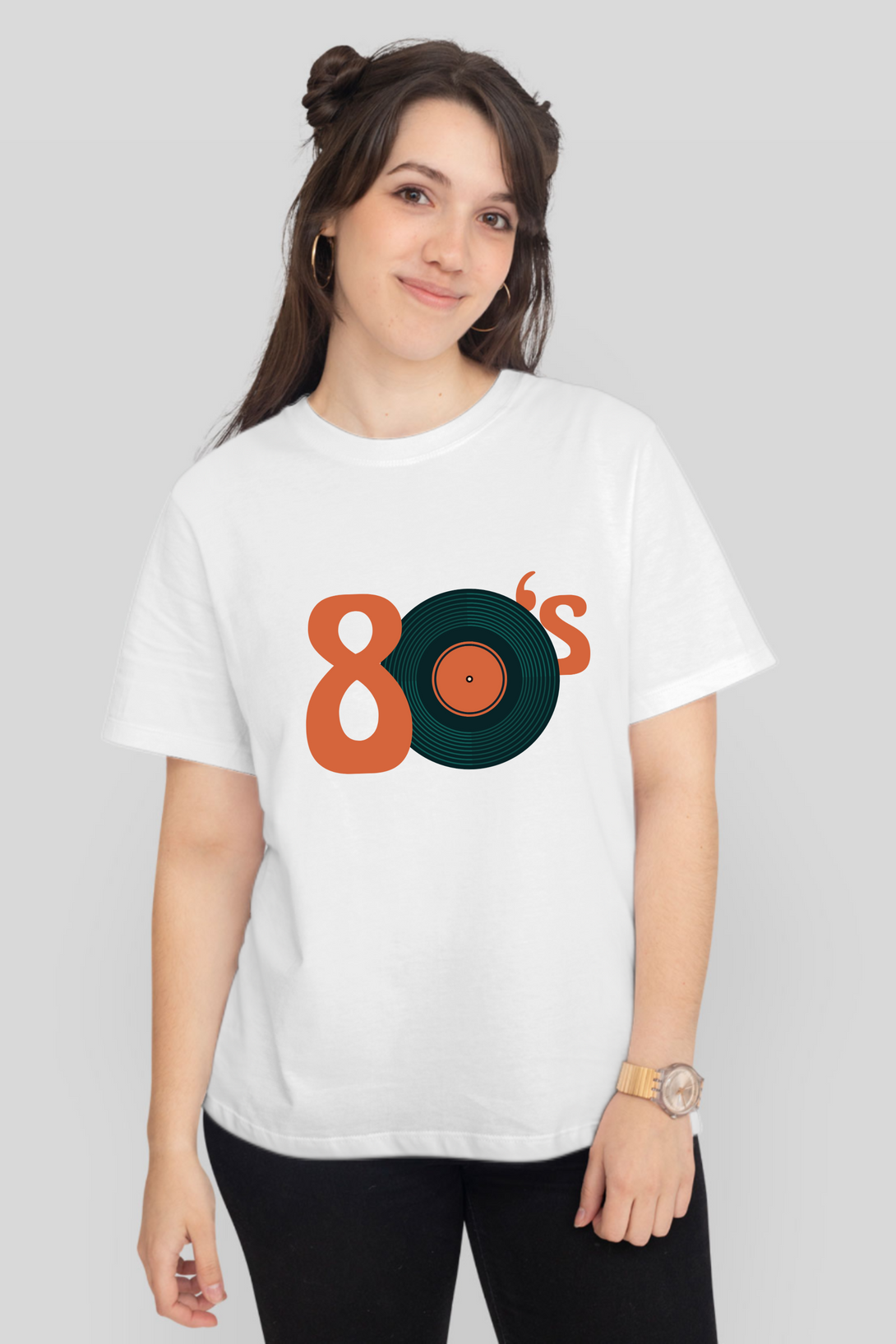Retro Groove Printed T-Shirt For Women - WowWaves - 7