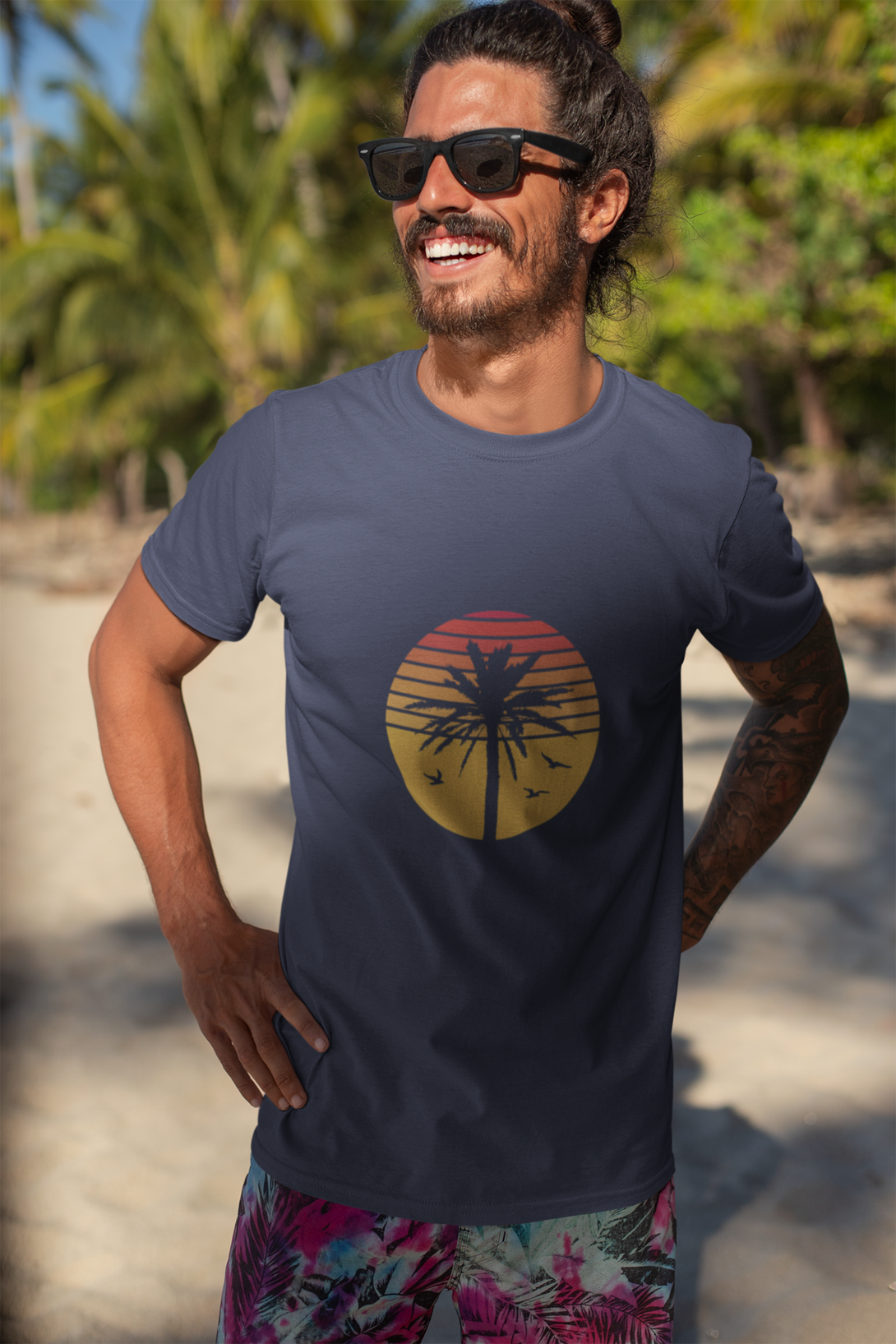 Retro Paradise Printed T-Shirt For Men - WowWaves - 4