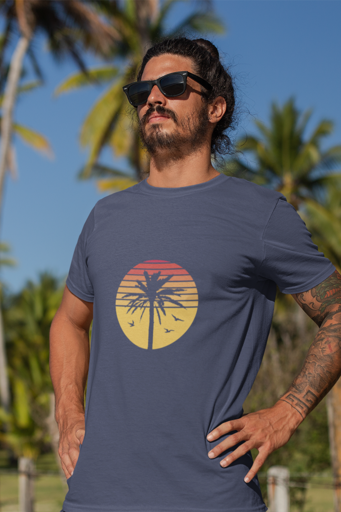 Retro Paradise Printed T-Shirt For Men - WowWaves - 5