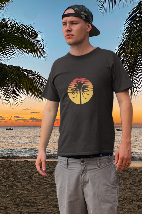 Retro Paradise Printed T-Shirt For Men - WowWaves