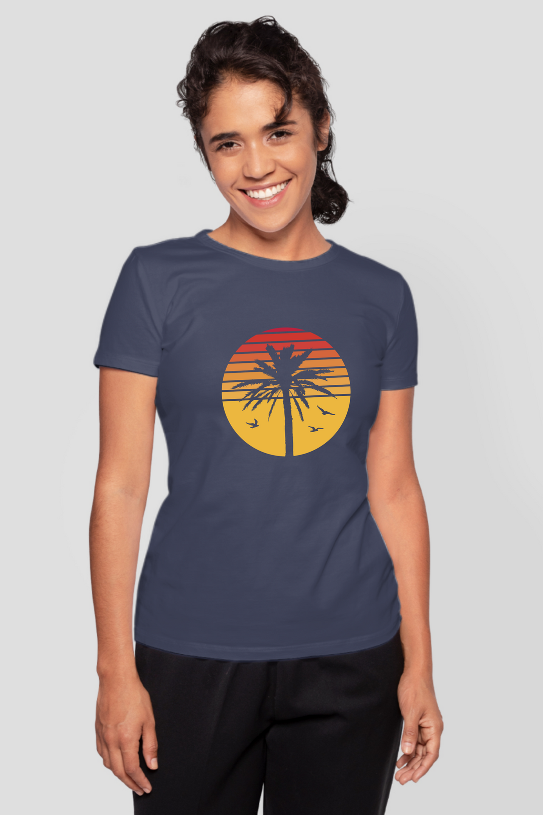Retro Paradise Printed T-Shirt For Women - WowWaves - 8