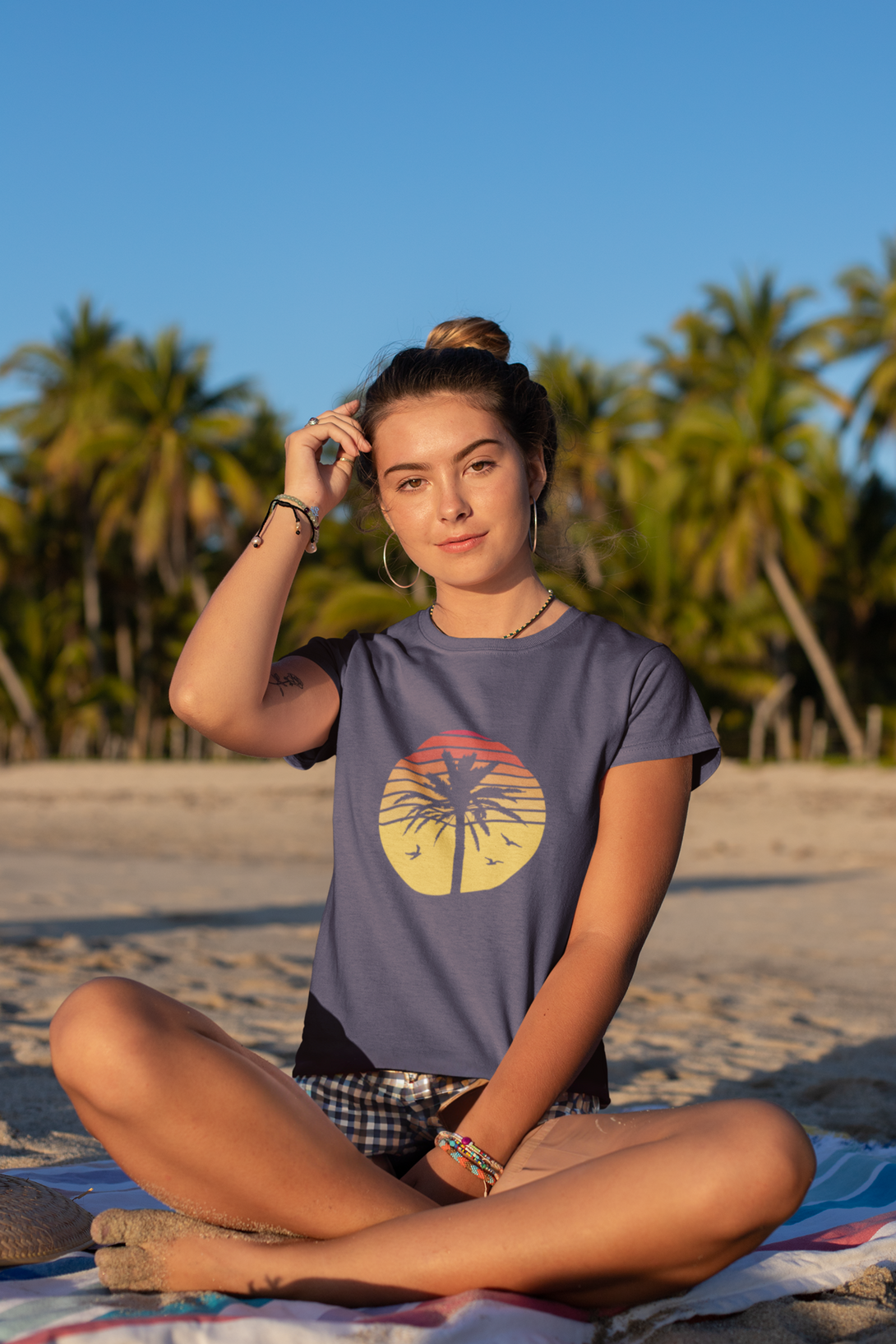 Retro Paradise Printed T-Shirt For Women - WowWaves - 4