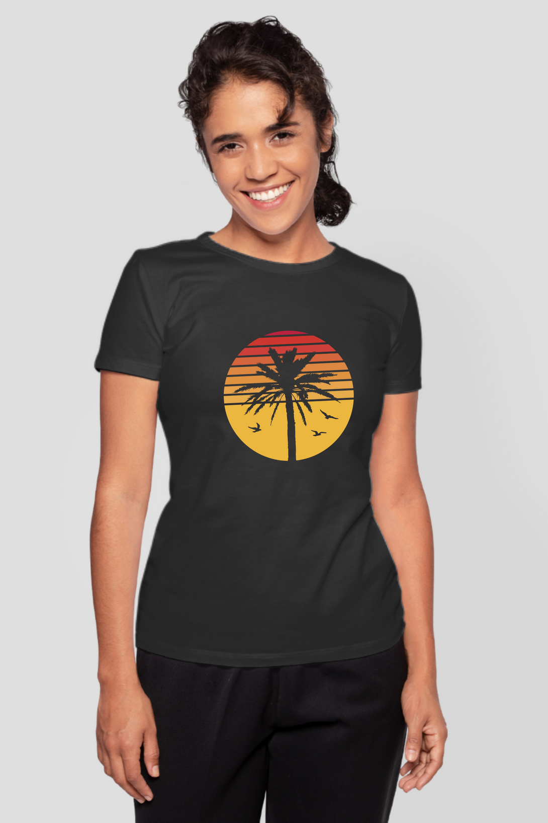 Retro Paradise Printed T-Shirt For Women - WowWaves - 7