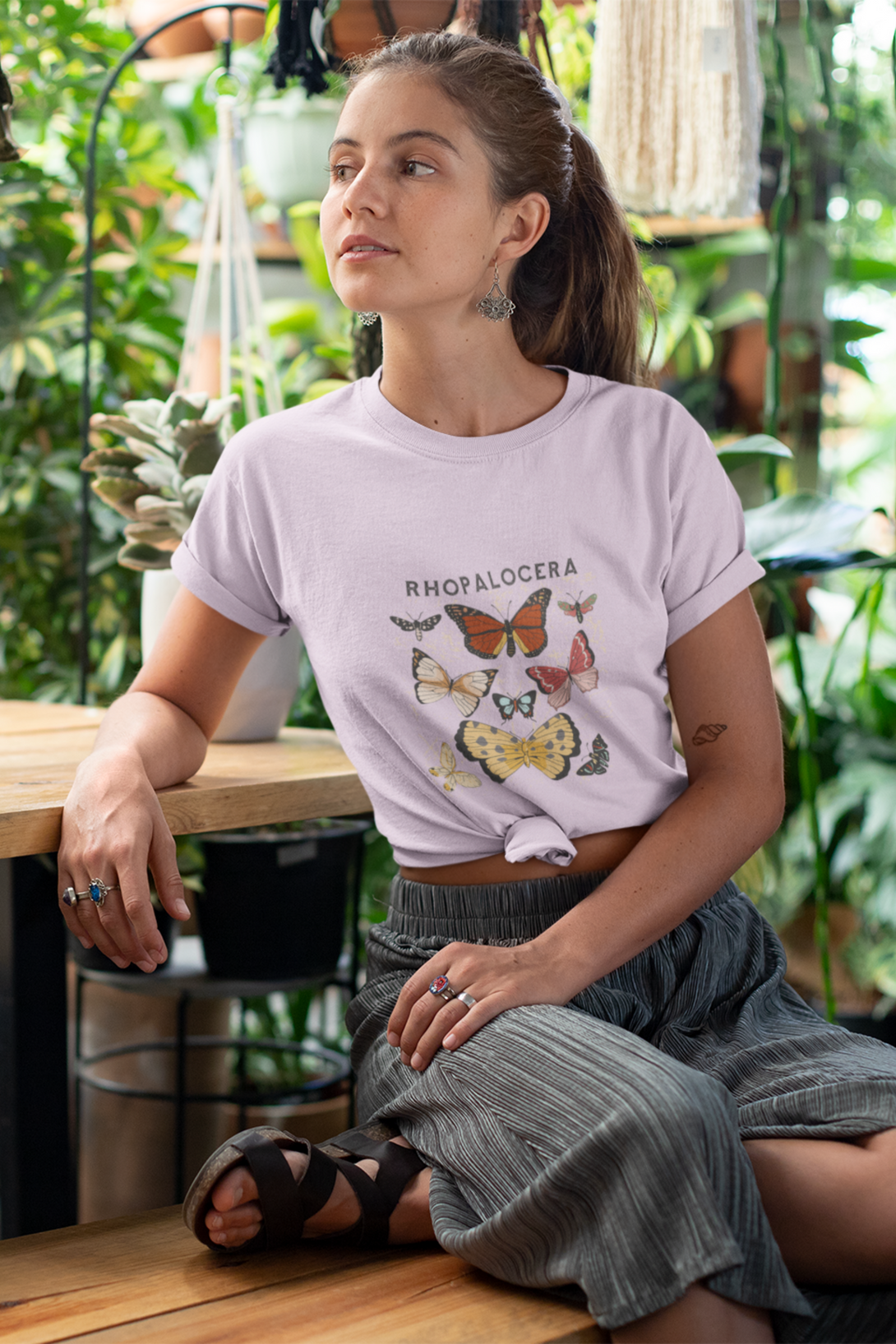 Rhopalocera Printed T-Shirt For Women - WowWaves