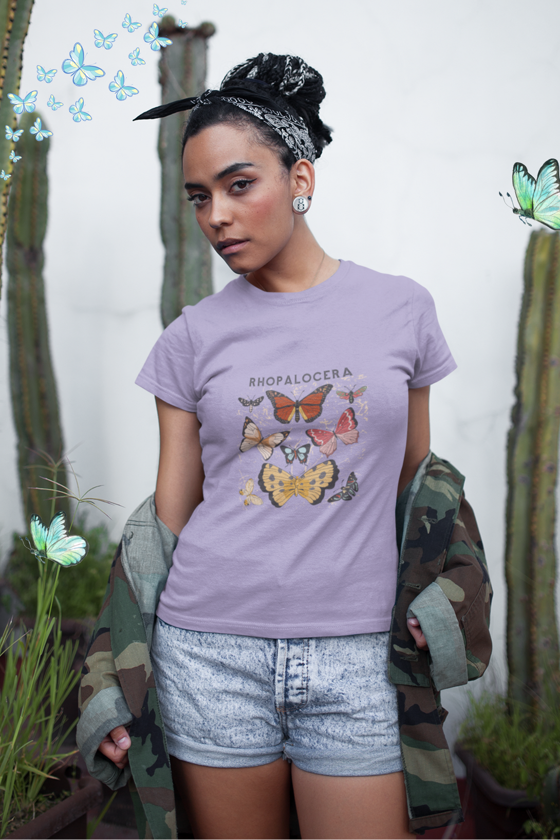 Rhopalocera Printed T-Shirt For Women - WowWaves - 4