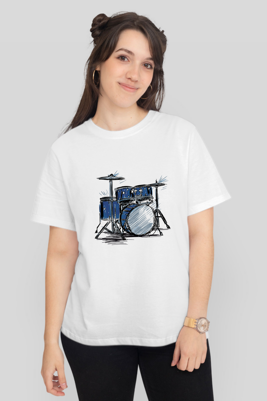 Rhythmic Beats Printed T-Shirt For Women - WowWaves - 7