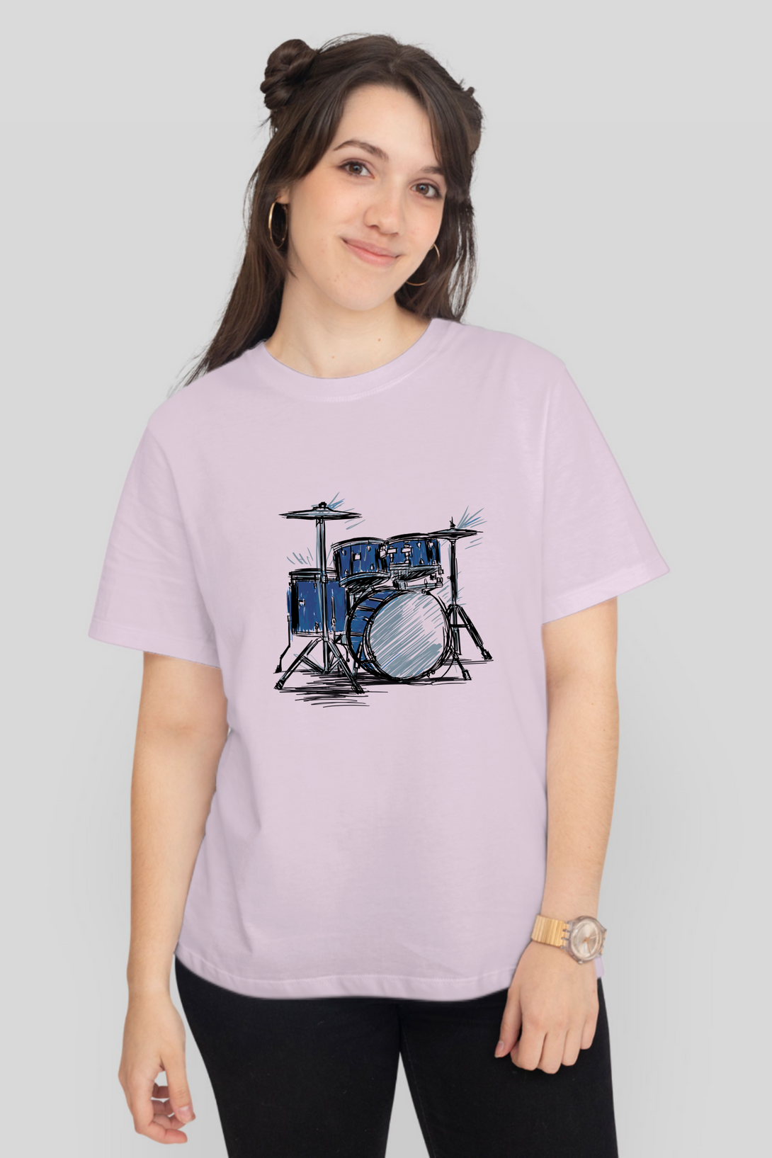 Rhythmic Beats Printed T-Shirt For Women - WowWaves - 10