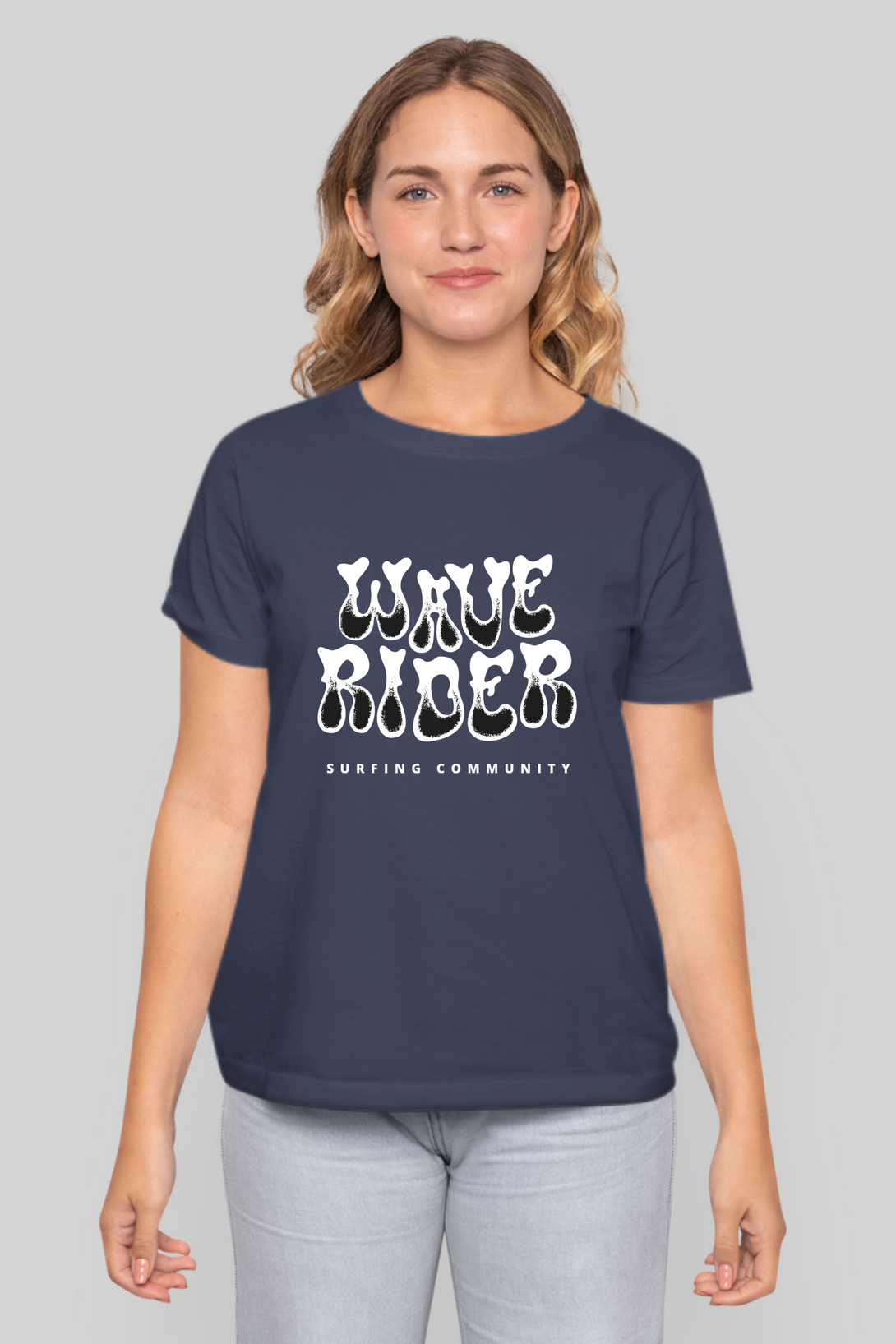 Wave Rider Printed T-Shirt For Women - WowWaves - 8