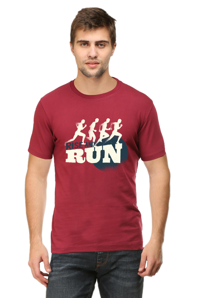 Rise And Run Printed T-Shirt For Men - WowWaves - 8