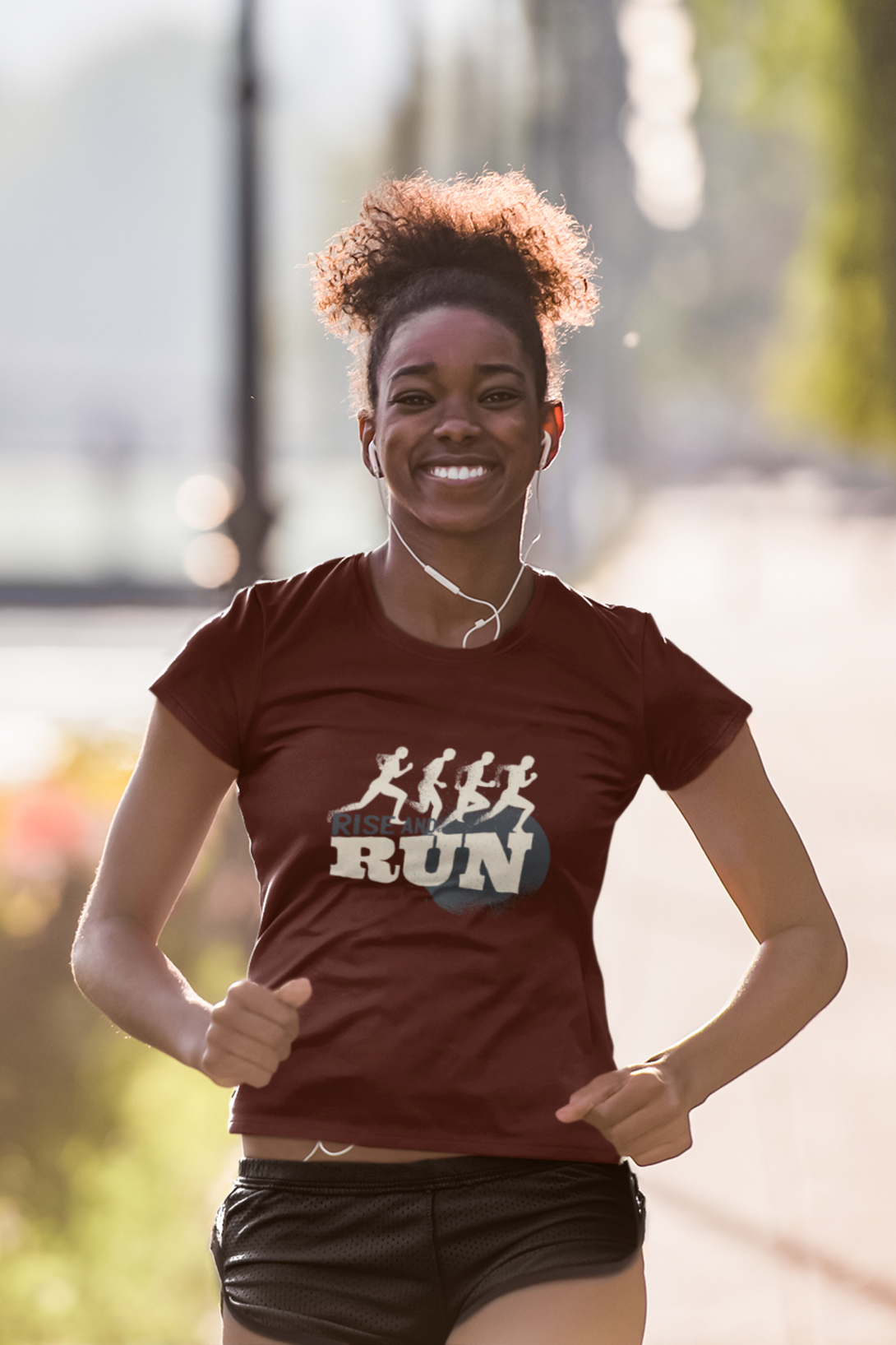 Rise And Run Printed T-Shirt For Women - WowWaves - 5