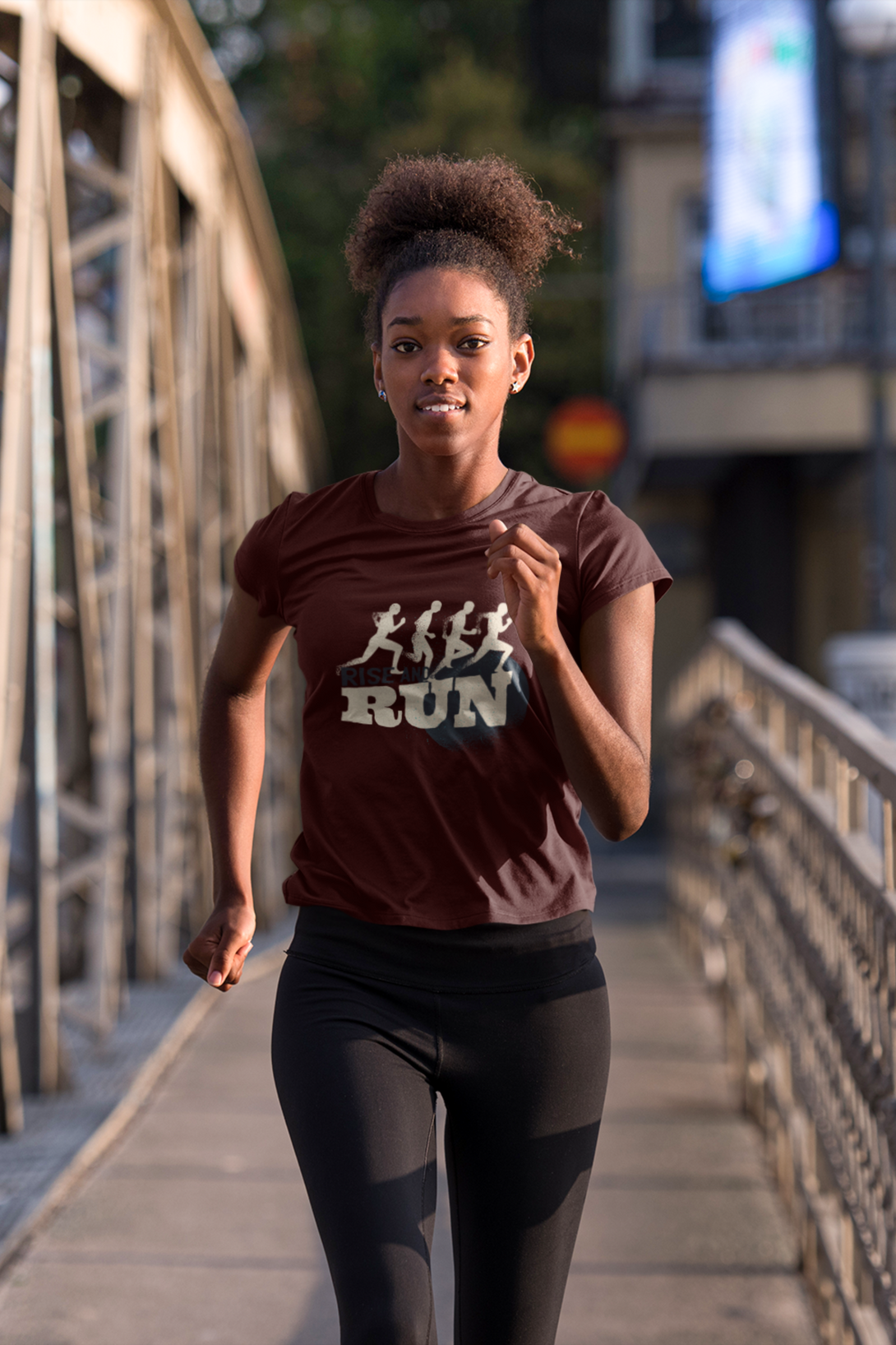 Rise And Run Printed T-Shirt For Women - WowWaves - 4