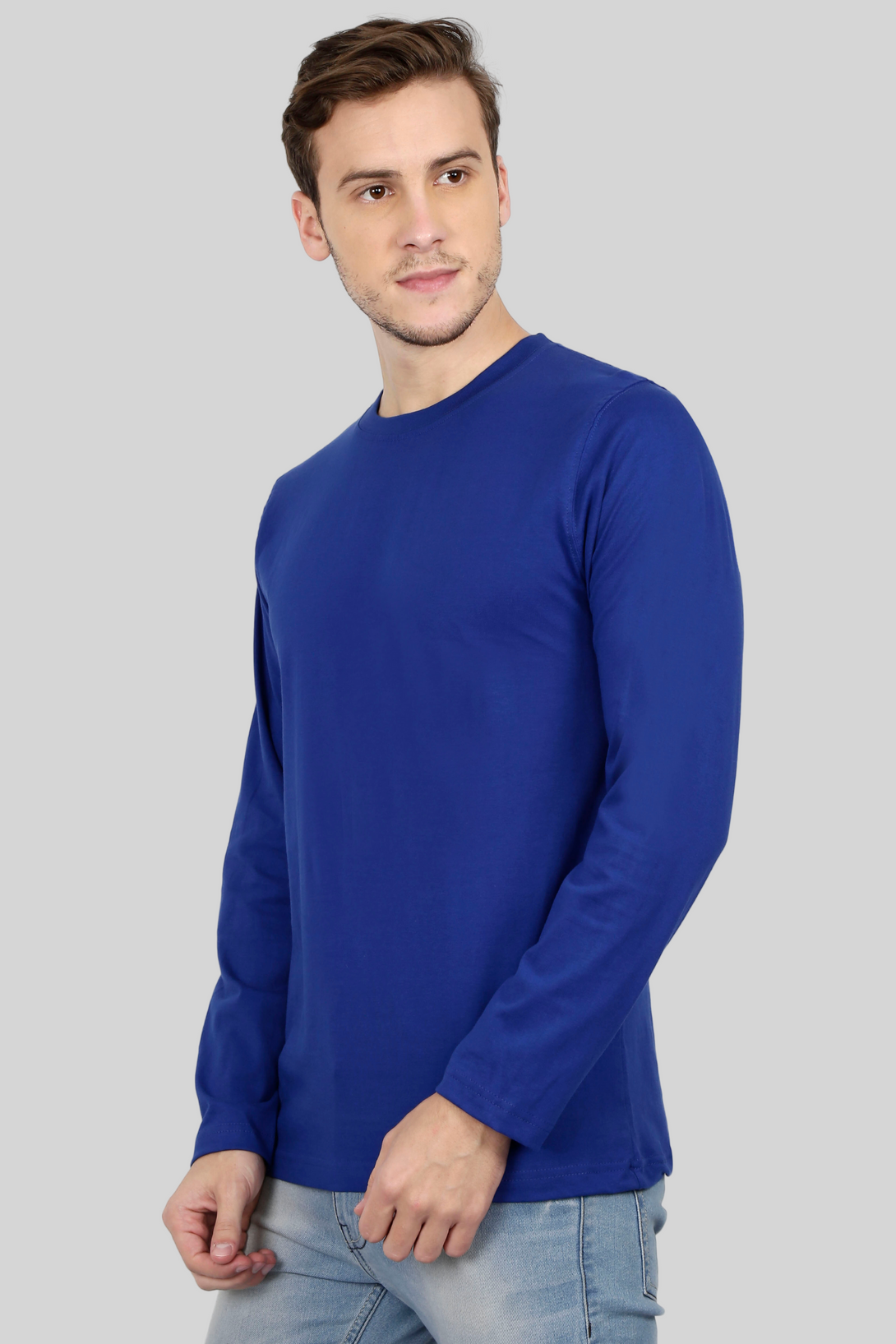 Royal Blue Full Sleeve T-Shirt For Men - WowWaves - 8