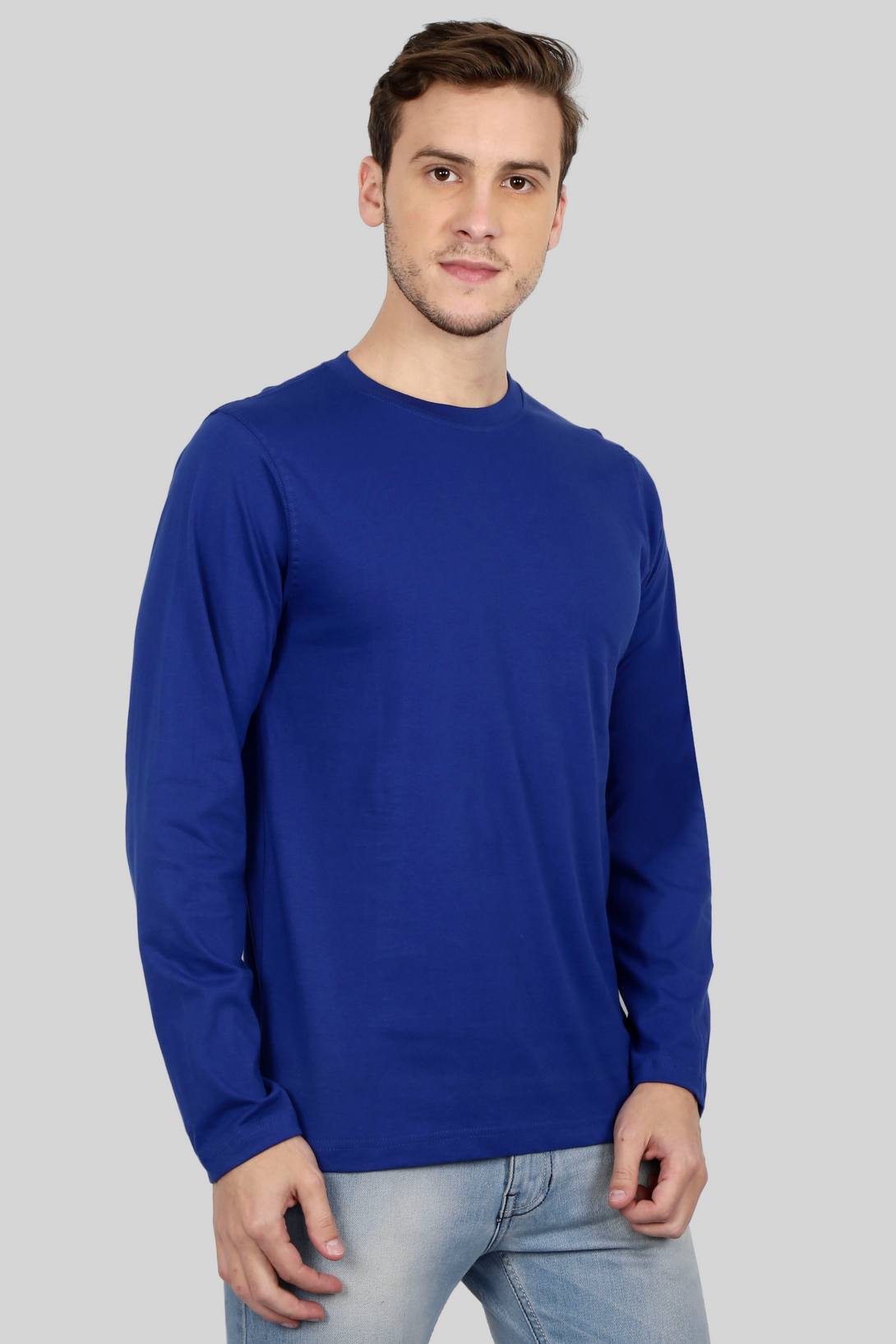 Royal Blue Full Sleeve T-Shirt For Men - WowWaves - 6