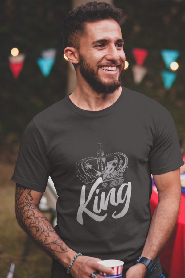 Royal Crown Black Printed T-Shirt For Men - WowWaves