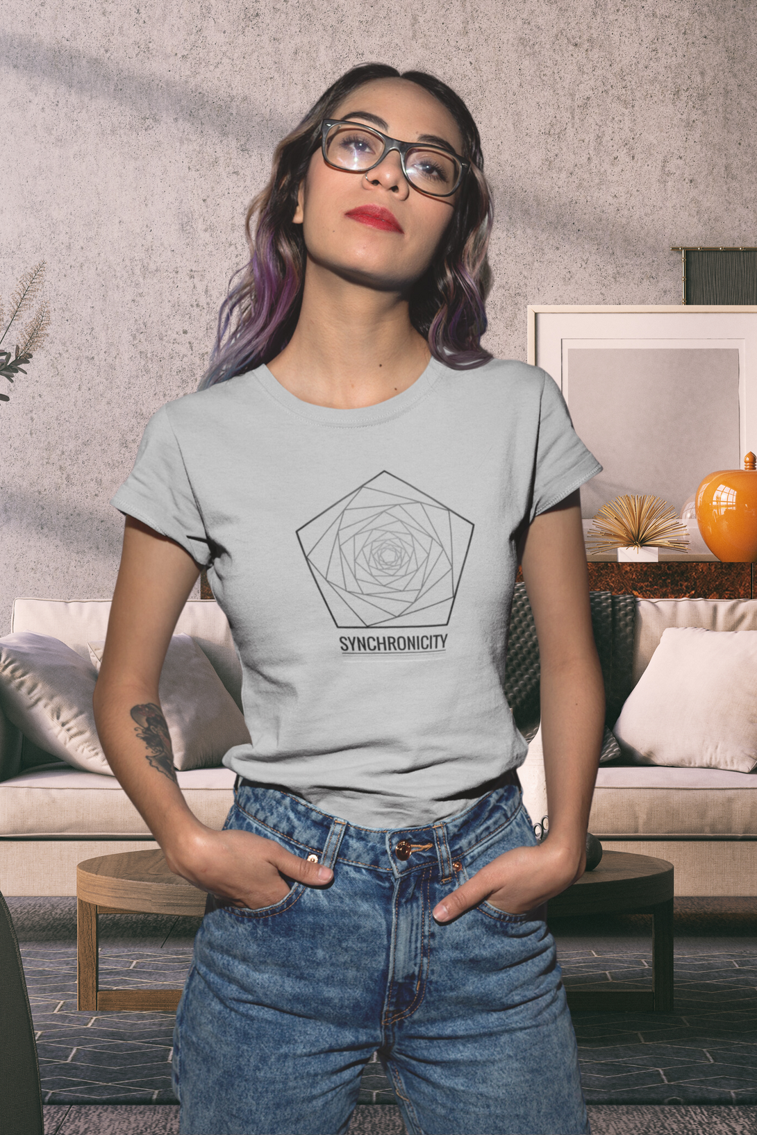Sacred Geometry Printed T-Shirt For Women - WowWaves - 3