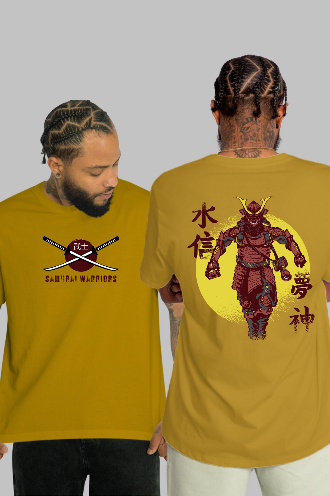 Samurai Warrior Printed Oversized T-Shirt For Men - WowWaves - 5