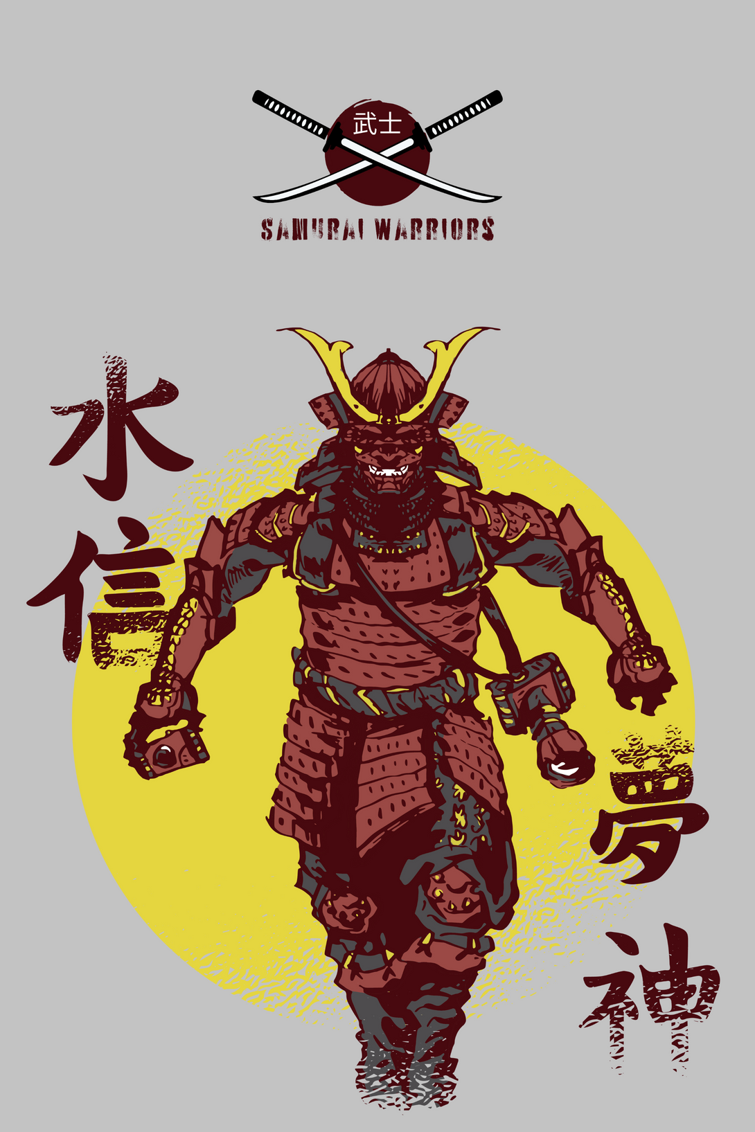 Samurai Warrior Printed Oversized T-Shirt For Men - WowWaves - 1