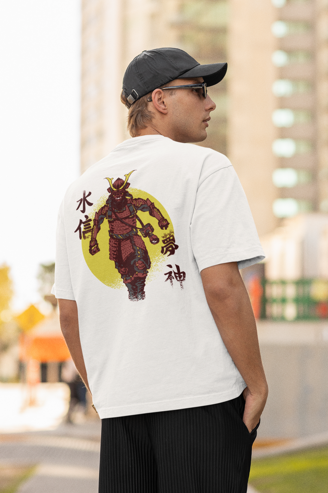 Samurai Warrior Printed Oversized T-Shirt For Men - WowWaves - 3