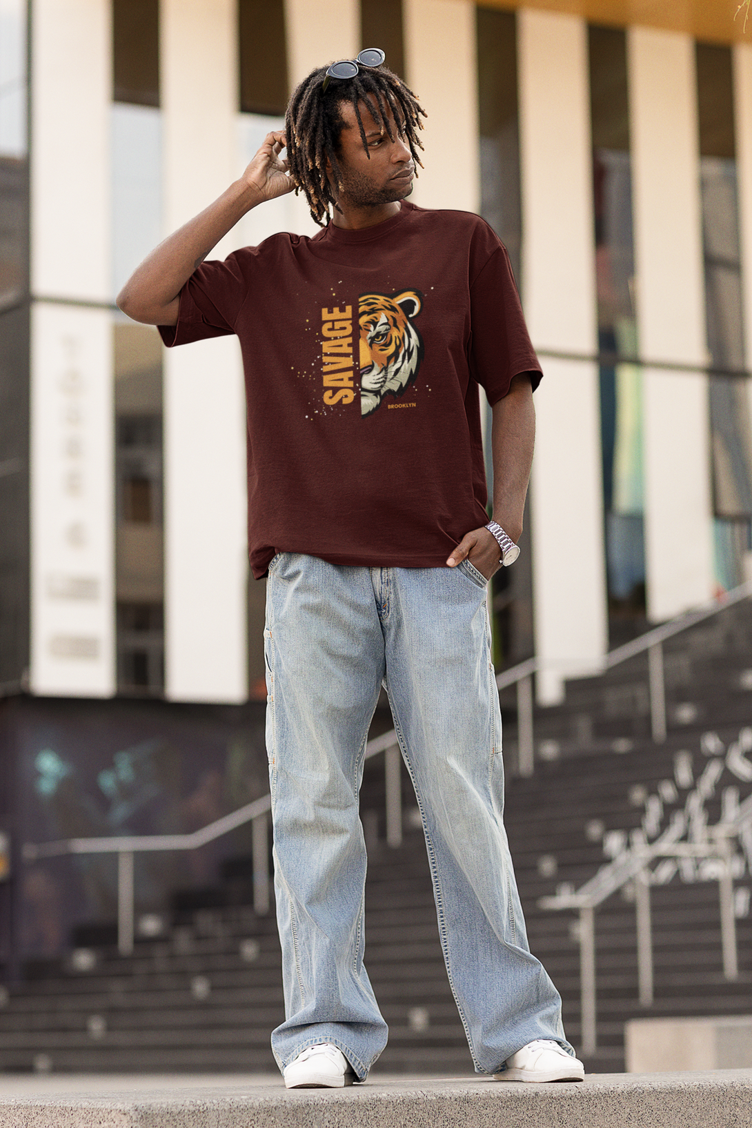 Save The Tiger Printed Oversized T-Shirt For Men - WowWaves - 6