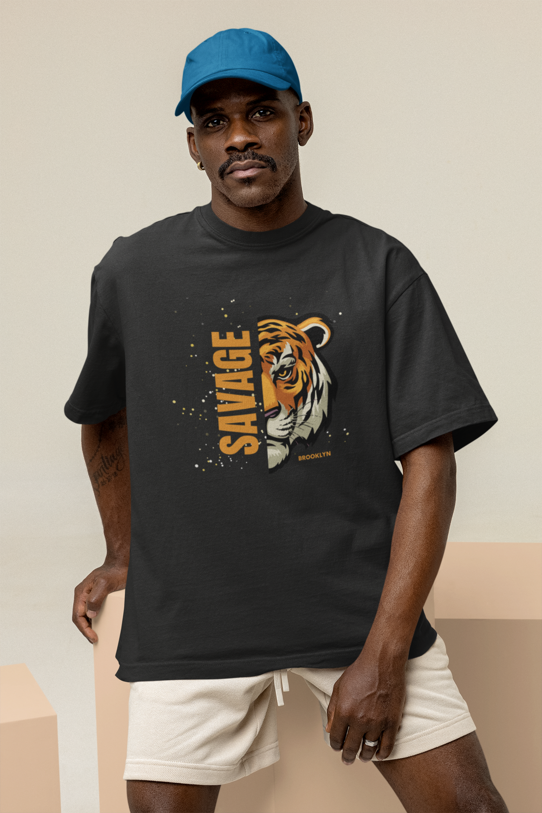 Save The Tiger Printed Oversized T-Shirt For Men - WowWaves - 3