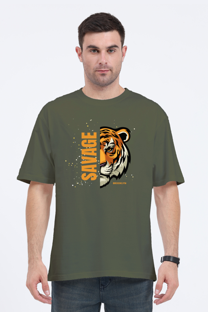 Save The Tiger Printed Oversized T-Shirt For Men - WowWaves - 7