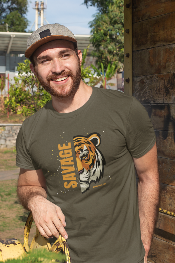 Save The Tiger Printed T-Shirt For Men - WowWaves