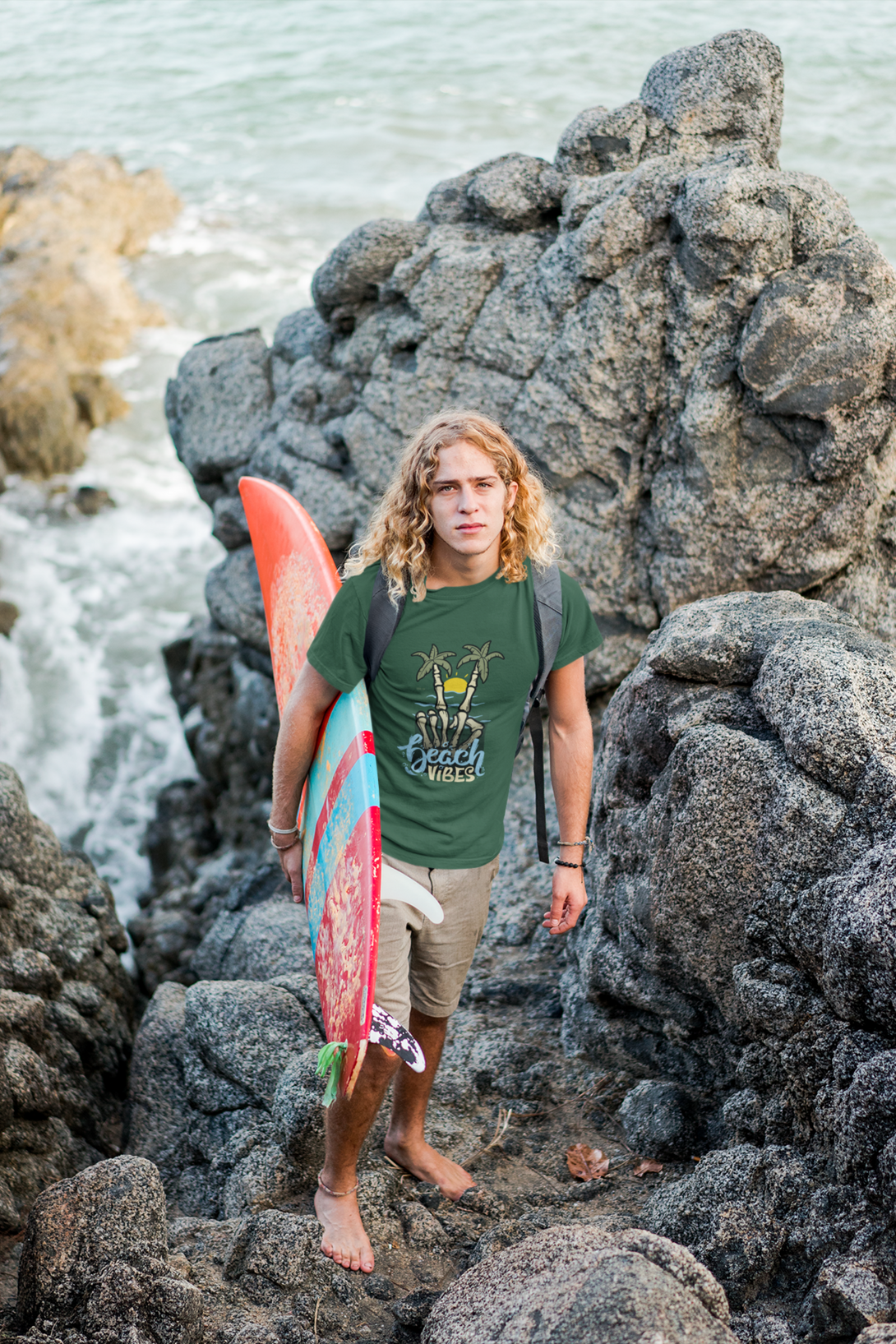 Beach Vibes Printed T-Shirt For Men - WowWaves - 5