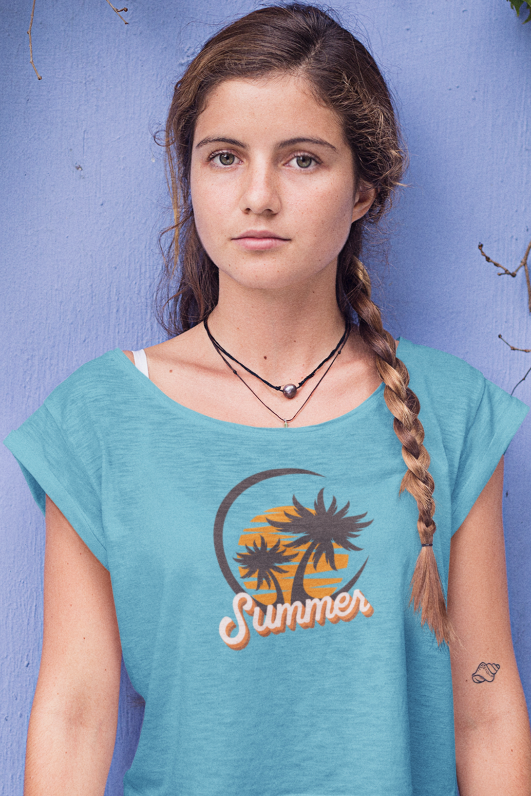 Summer Adventures Printed Scoop Neck T-Shirt For Women - WowWaves - 3