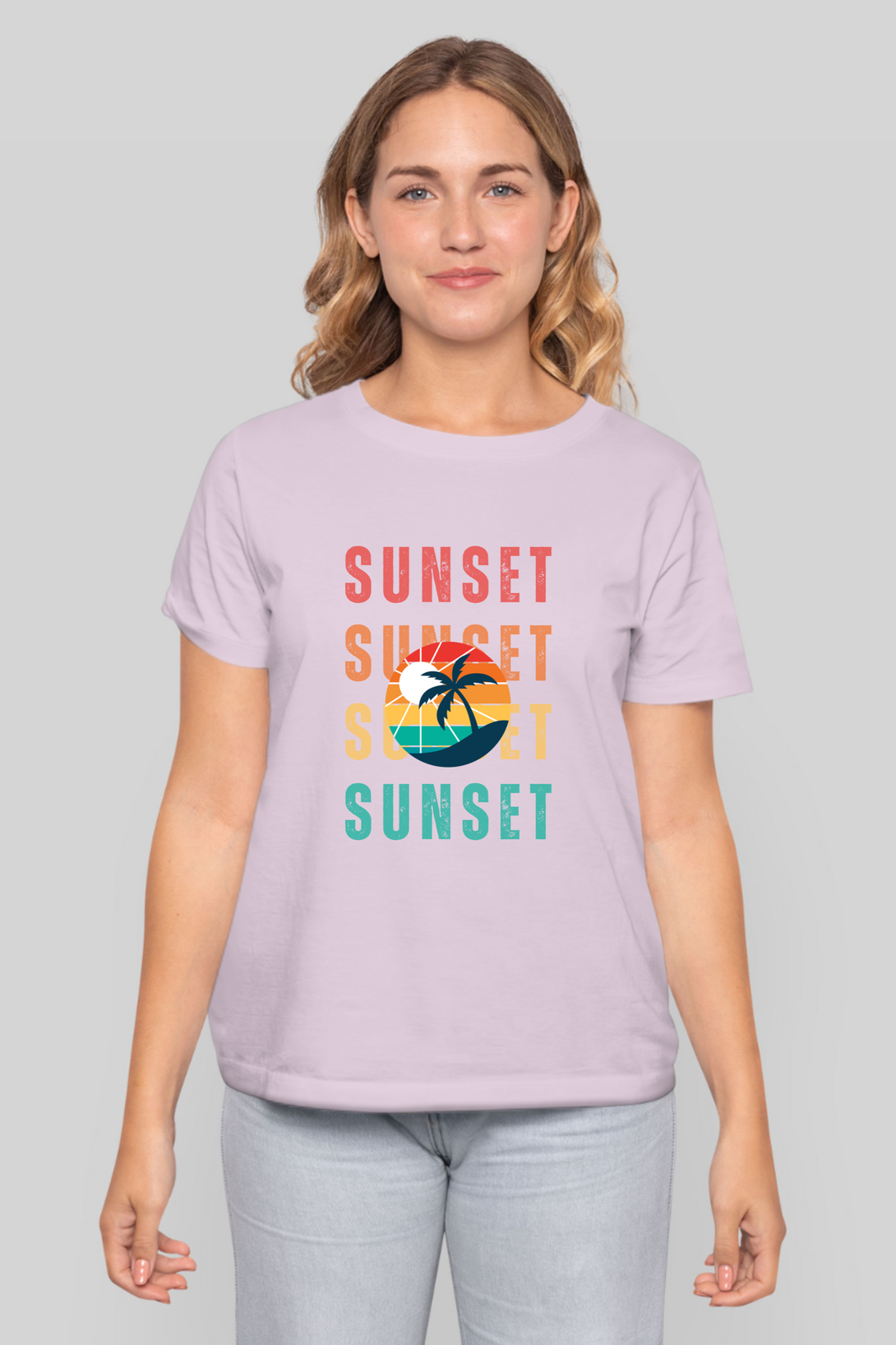 Breathtaking Sunset Printed T-Shirt For Women - WowWaves - 8