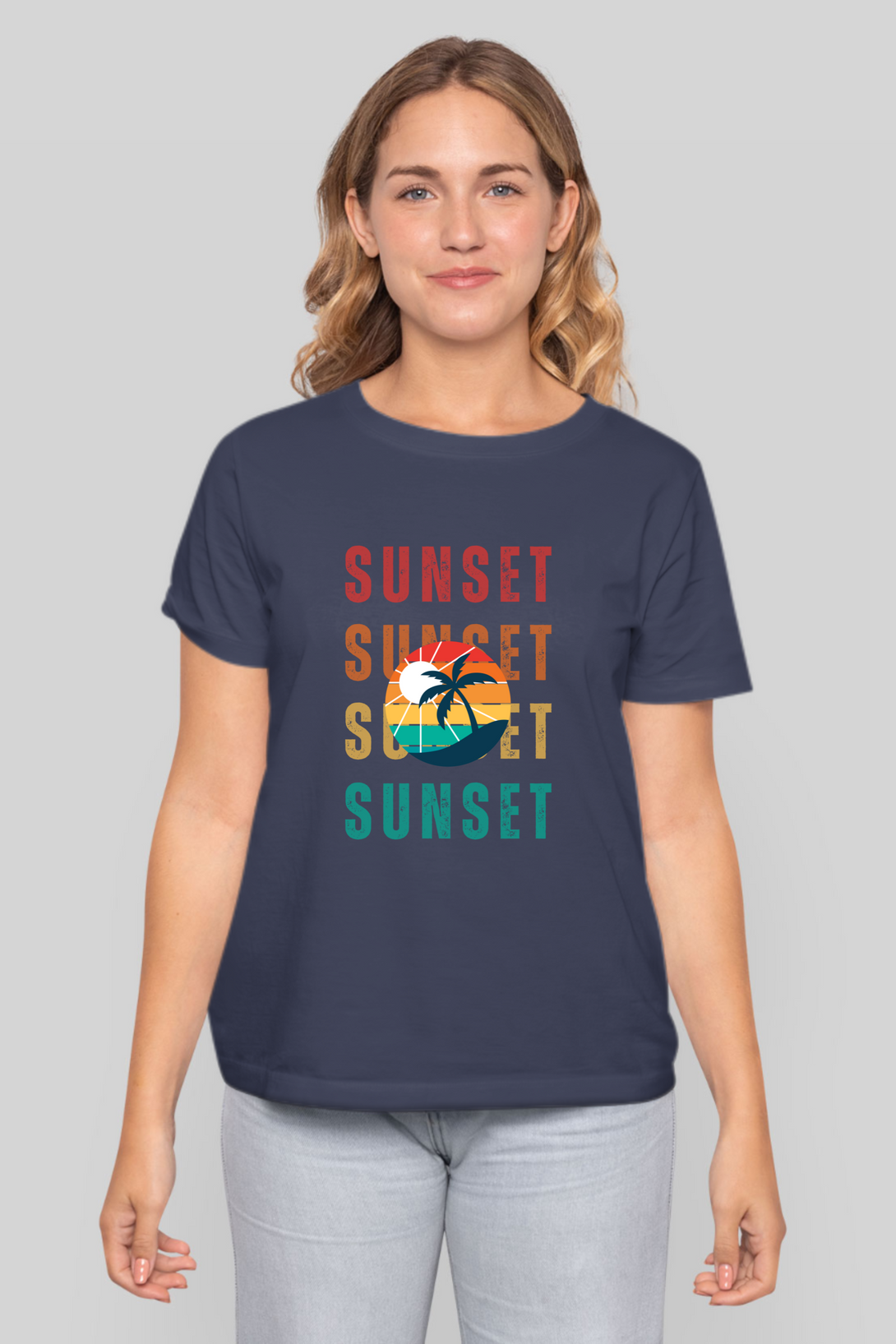 Breathtaking Sunset Printed T-Shirt For Women - WowWaves - 9