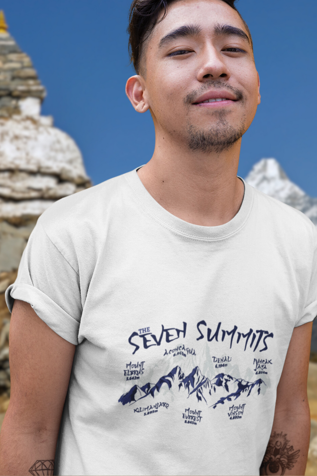 Seven Summits Mountain Printed T-Shirt For Men - WowWaves - 8