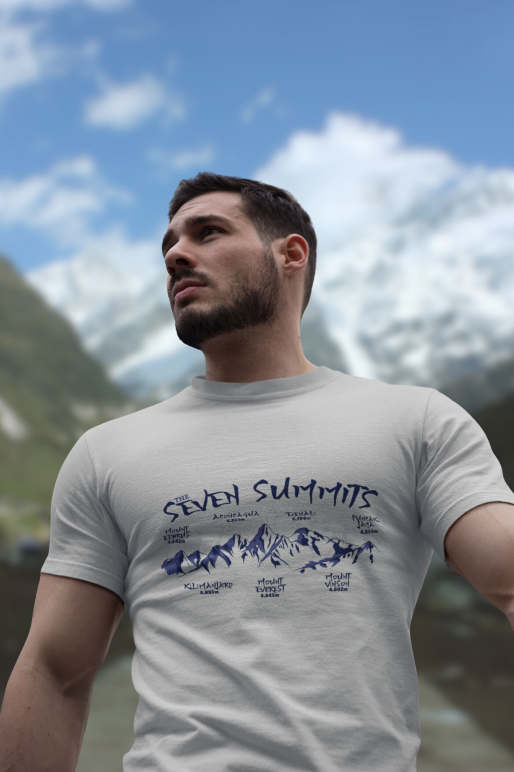 Seven Summits Mountain Printed T-Shirt For Men - WowWaves - 4