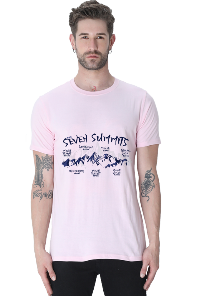 Seven Summits Mountain Printed T-Shirt For Men - WowWaves - 11