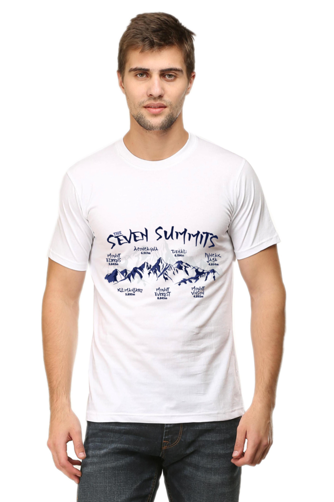 Seven Summits Mountain Printed T-Shirt For Men - WowWaves - 9