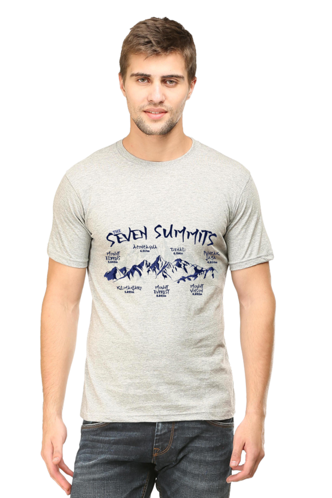 Seven Summits Mountain Printed T-Shirt For Men - WowWaves - 10
