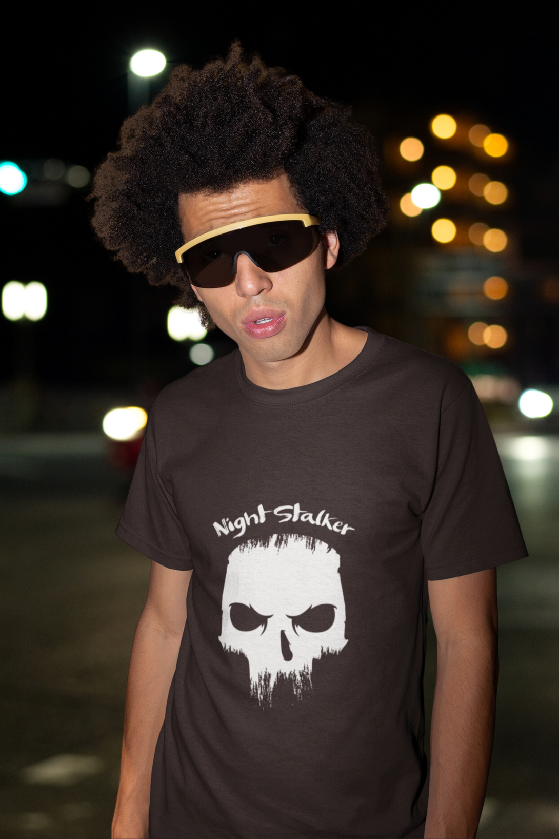 Skull Night Stalker Printed T Shirt For Men - WowWaves - 6