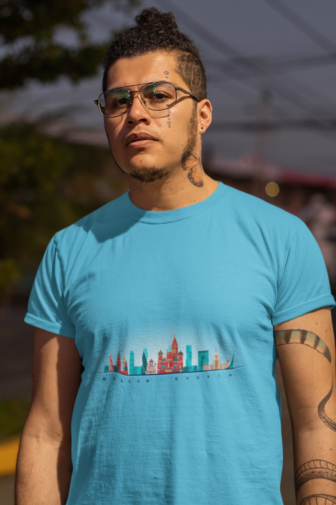 Moscow Skyline Printed T-Shirt For Men - WowWaves - 7