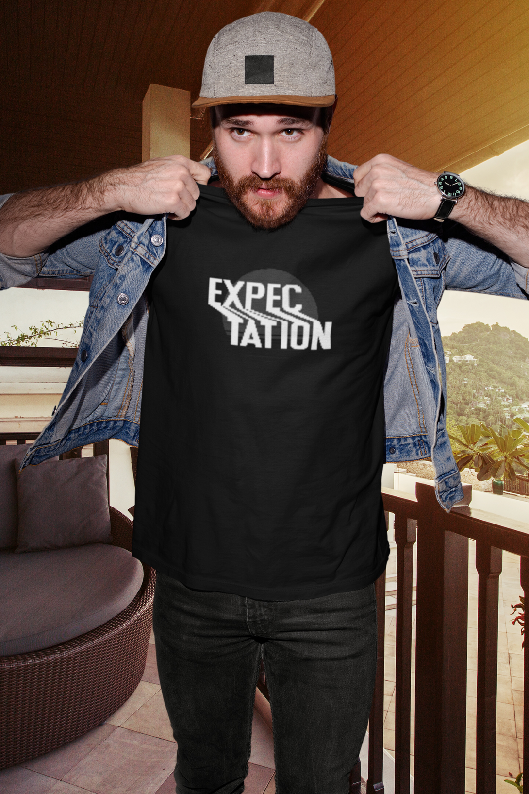 Expectation Typography Design Printed T-Shirt For Men - WowWaves - 2