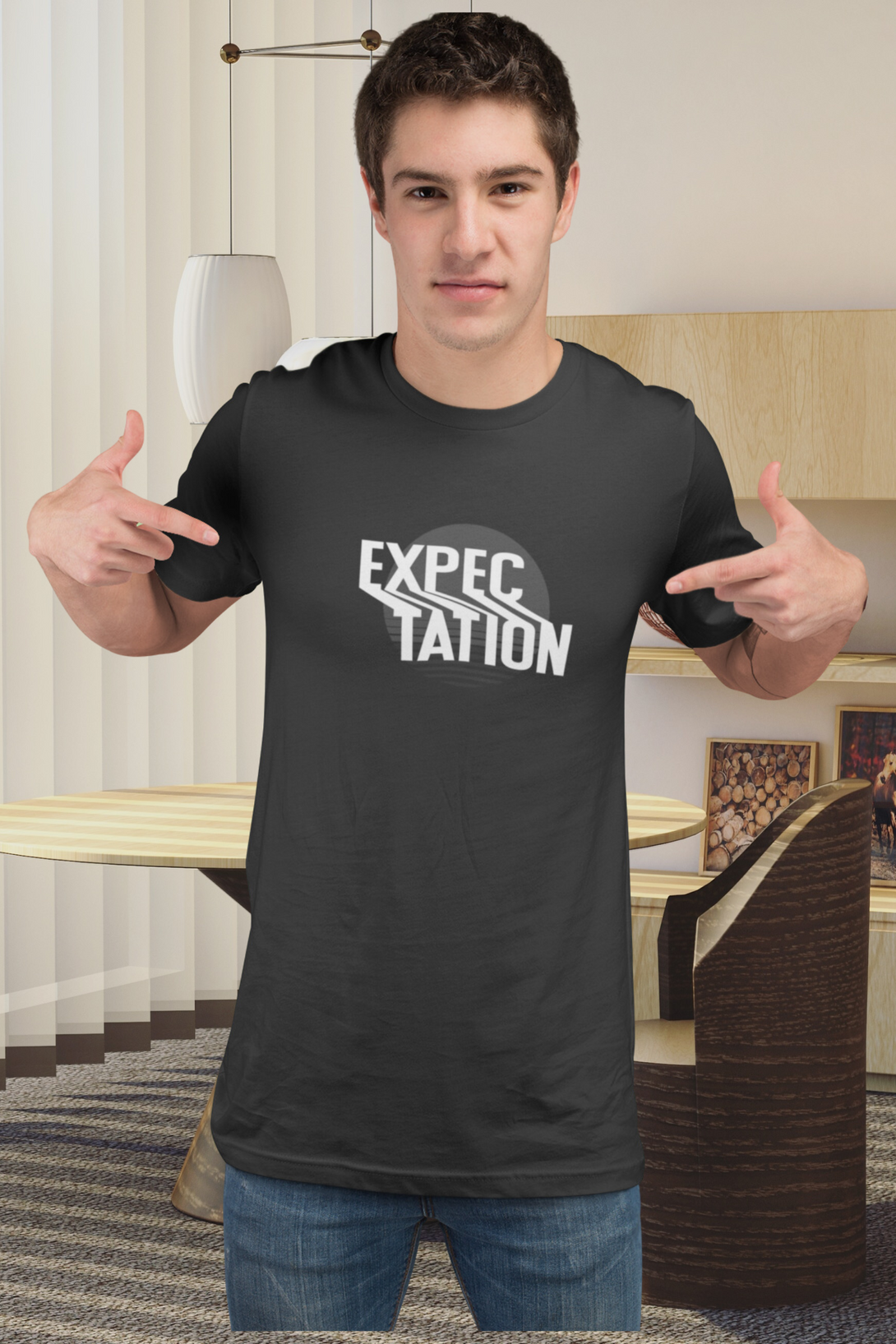 Expectation Typography Design Printed T-Shirt For Men - WowWaves - 6