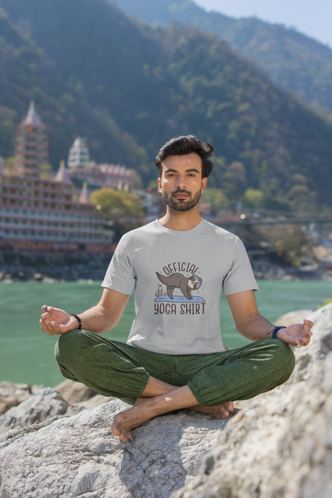 Official Yoga Sloth Printed T-Shirt For Men - WowWaves - 2
