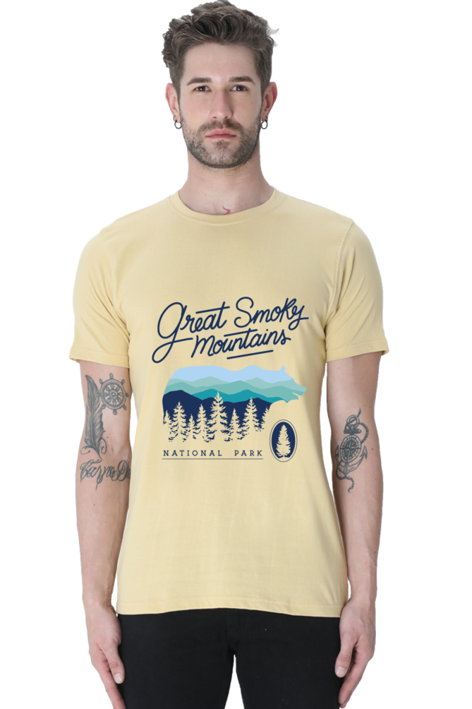 Smoky Summit Printed T-Shirt For Men - WowWaves - 8