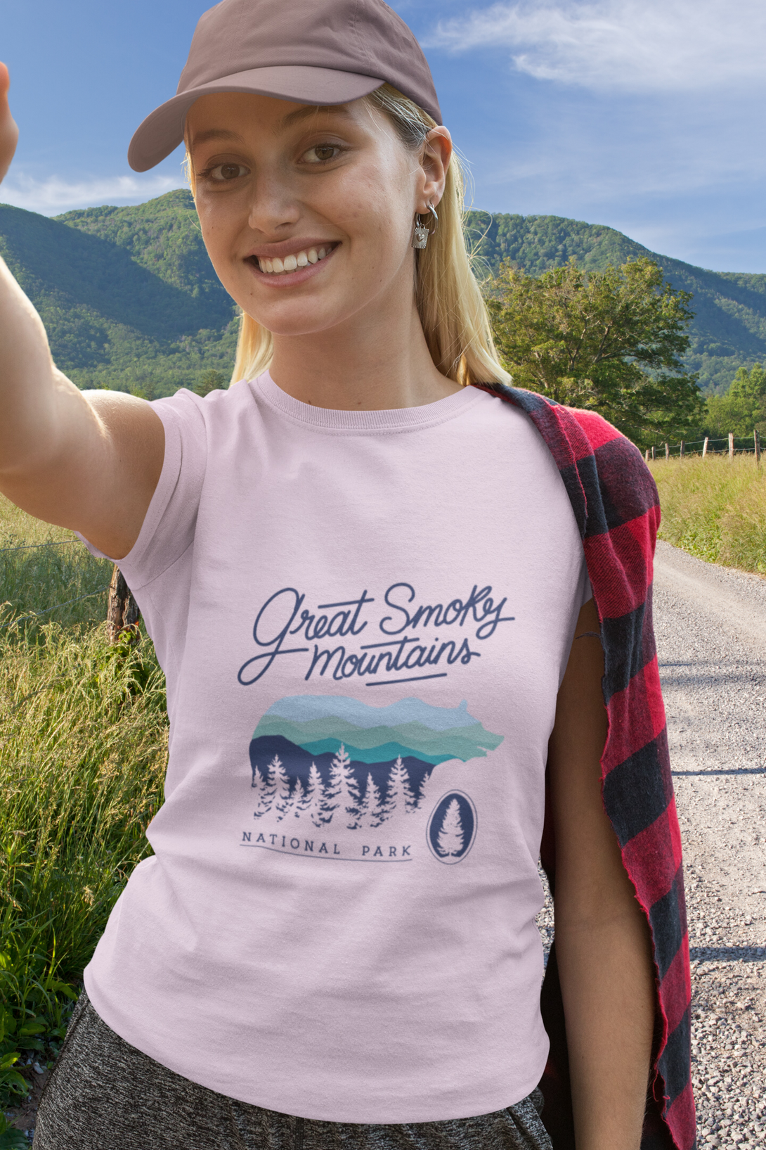 Smoky Summit Printed T-Shirt For Women - WowWaves - 3
