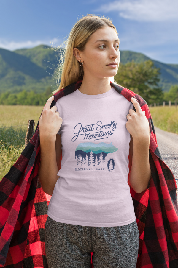 Smoky Summit Printed T-Shirt For Women - WowWaves