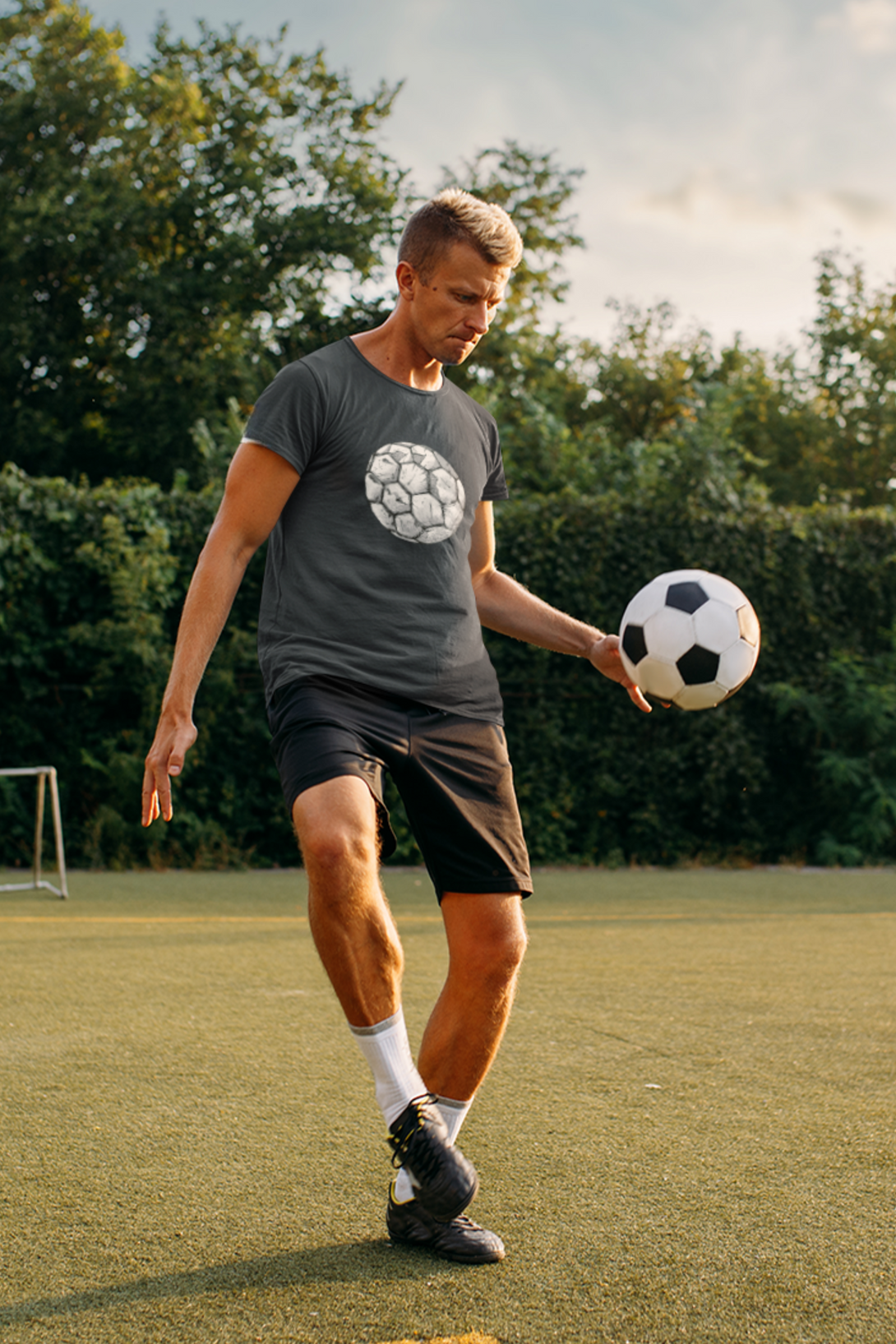 Soccer Ball Printed T-Shirt For Men - WowWaves - 2