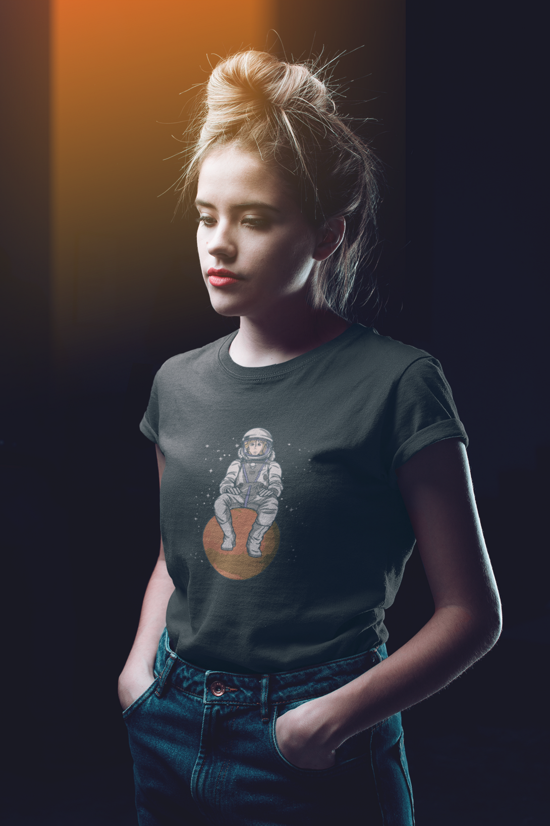 Space Explorer Printed T-Shirt For Women - WowWaves - 6