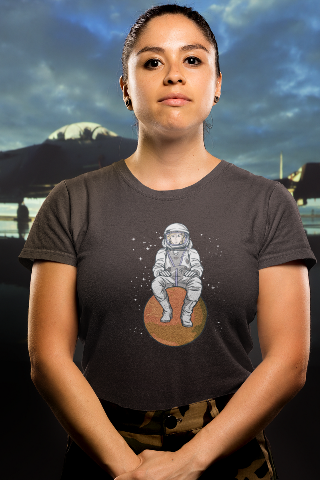 Space Explorer Printed T-Shirt For Women - WowWaves - 3