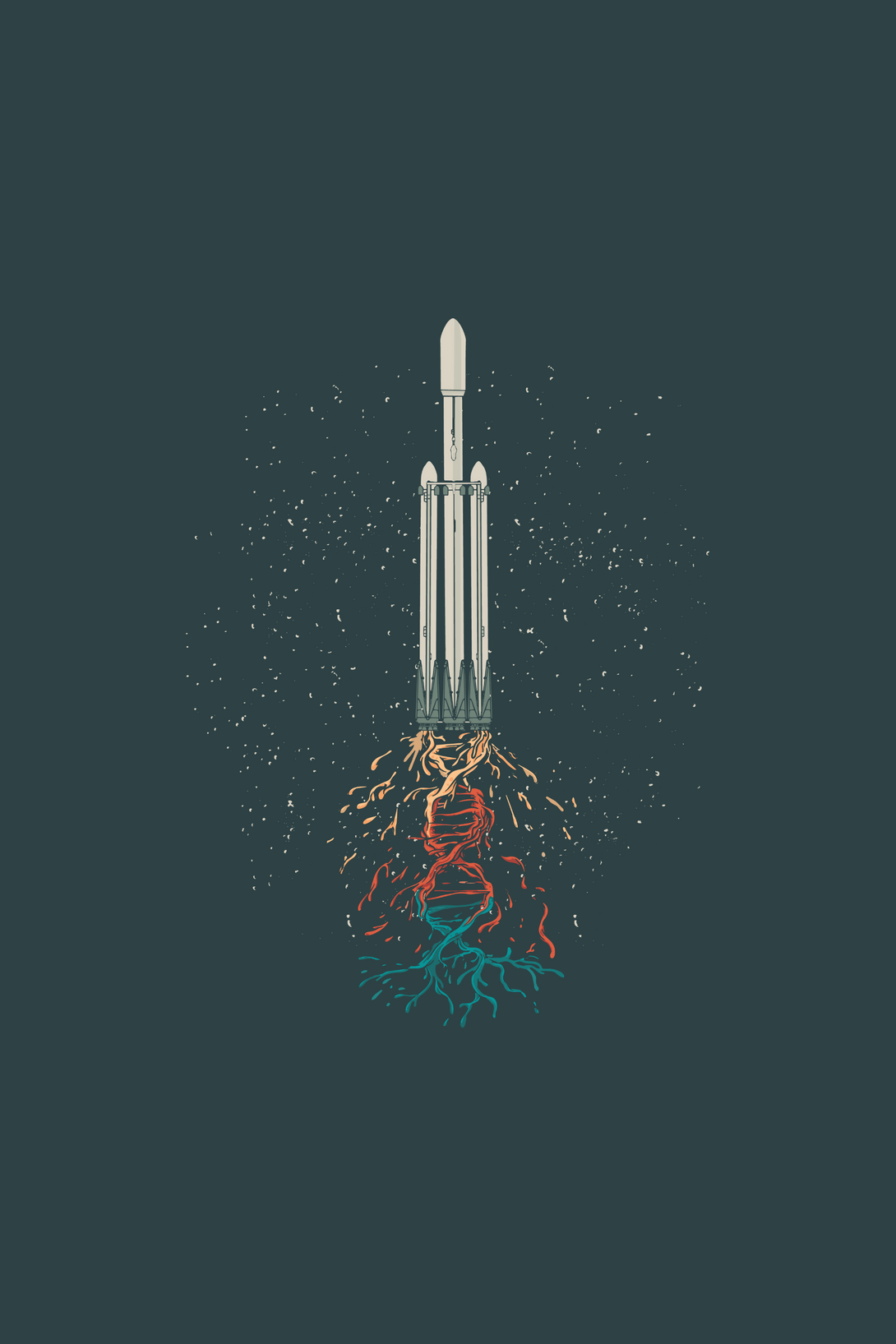 Space Rocket Printed T-Shirt For Men - WowWaves - 1