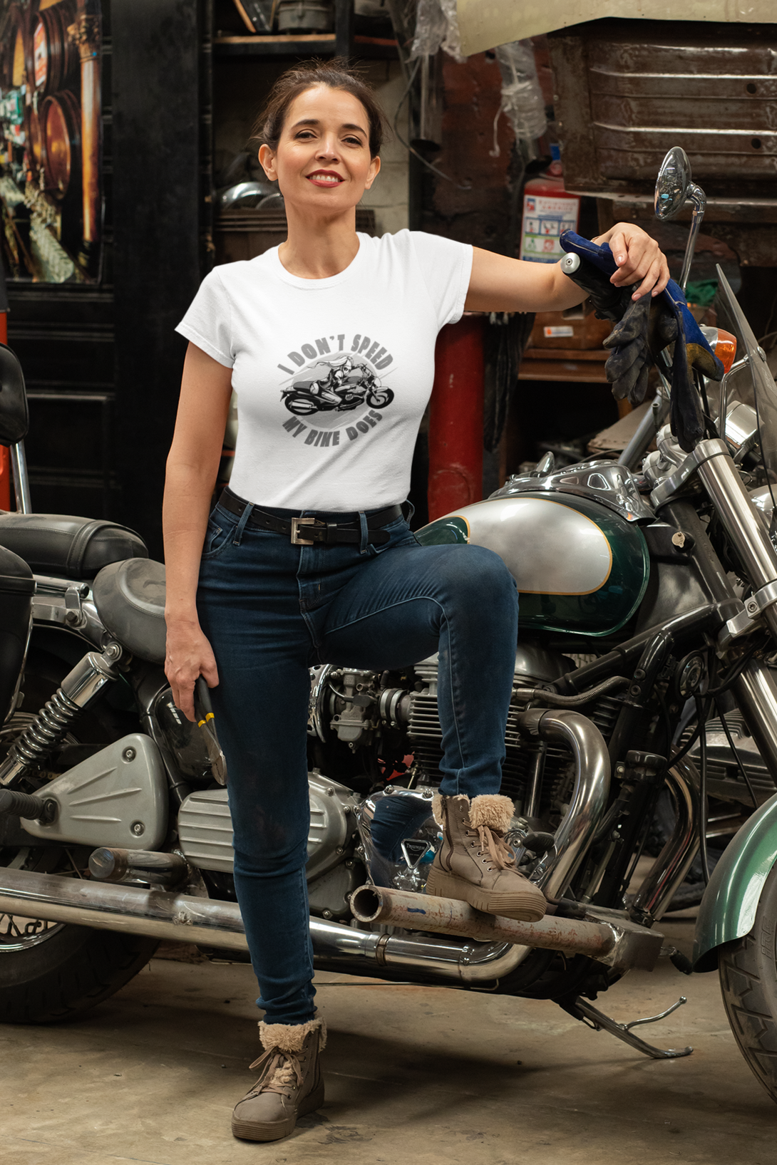 Speed Bike Printed T-Shirt For Women - WowWaves - 6