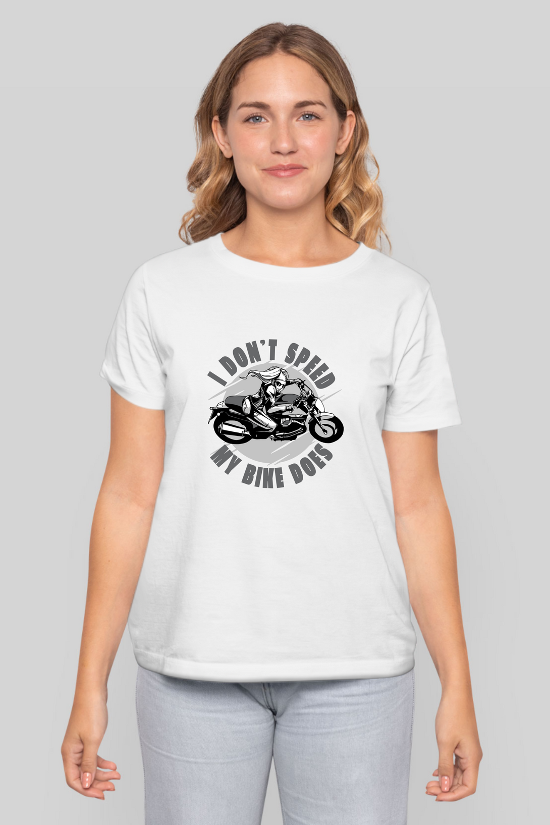 Speed Bike Printed T-Shirt For Women - WowWaves - 7